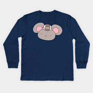 Football Mouse Face Kids Long Sleeve T-Shirt